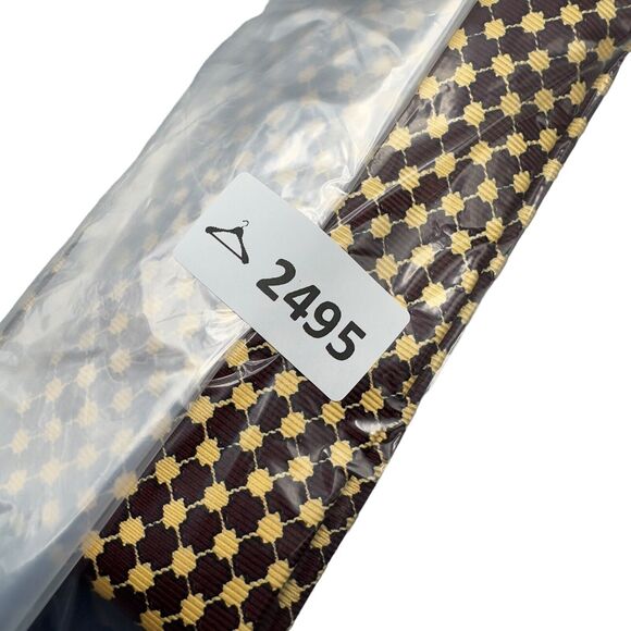 Harold Powell Silk Dress Tie Made in USA Geometric Diamond Pattern‎ 59" 4" - Picture 11 of 11